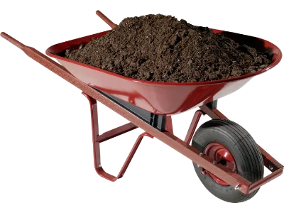 Wheelbarrow of soil